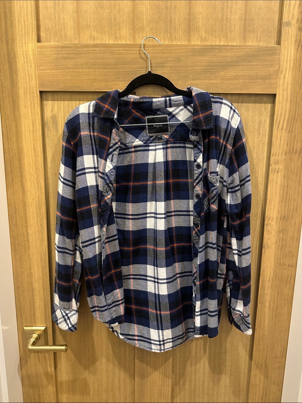 Rails Navy, White & Rust Plaid Button-Up